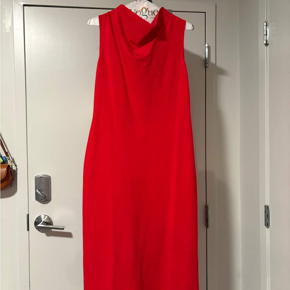 Uniqlo Red Sleeveless Cowl Neck Dress
